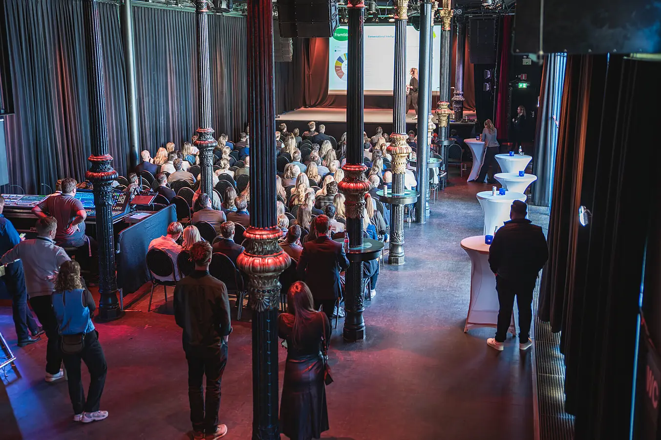 Conference hall full of guests seen from above
